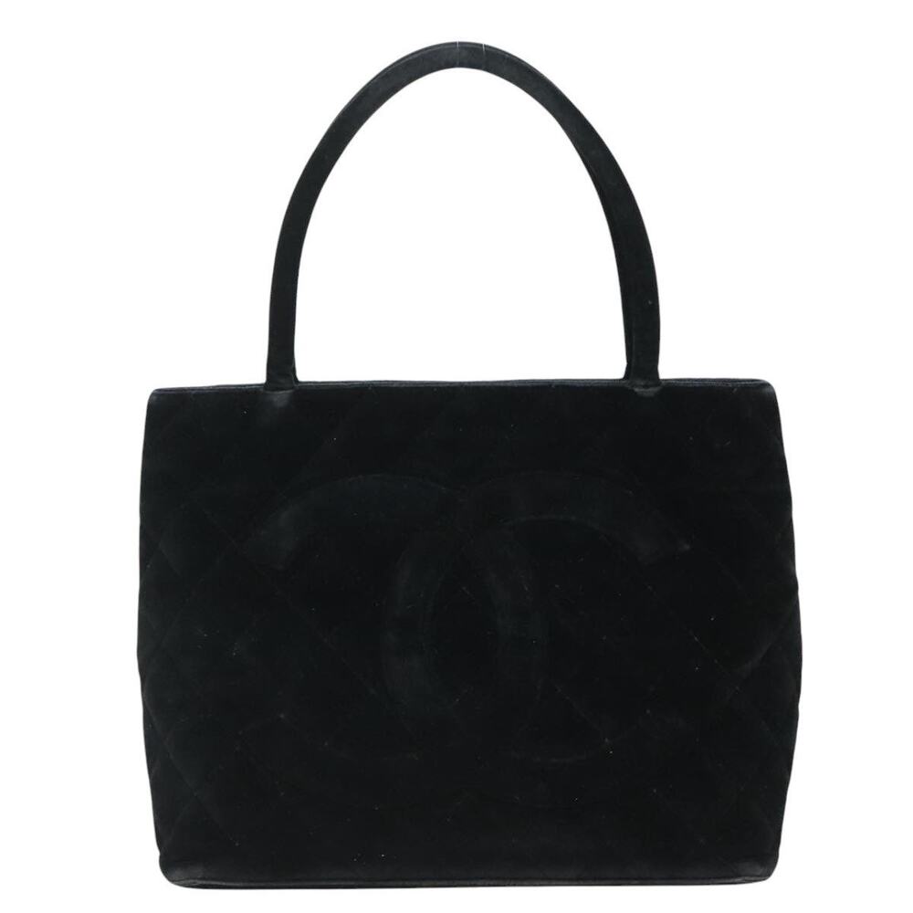 Chanel Matelasse Standard Tote Bag Velor Black